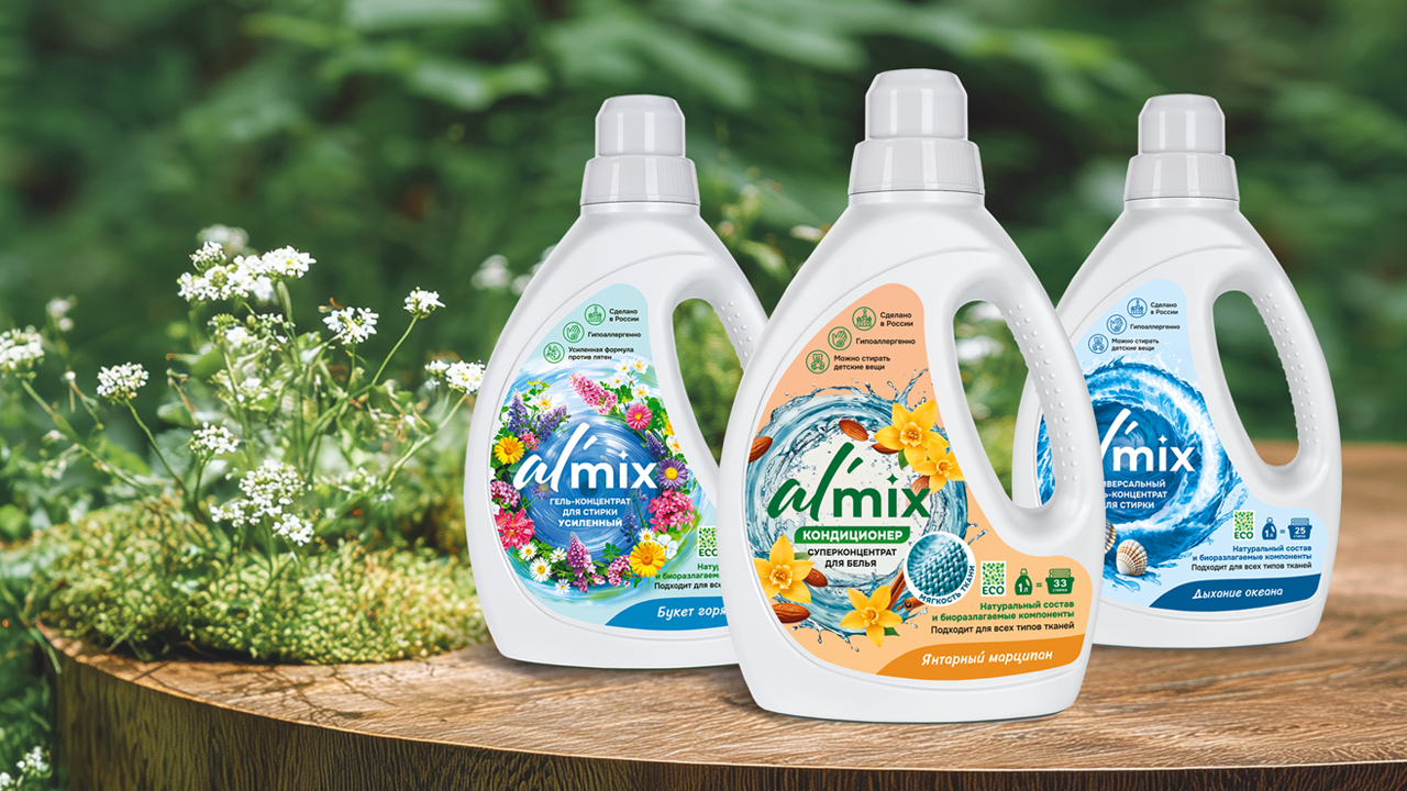 Al'mix. Создание нейминга и айдентики продукции бренда бытовой химии.