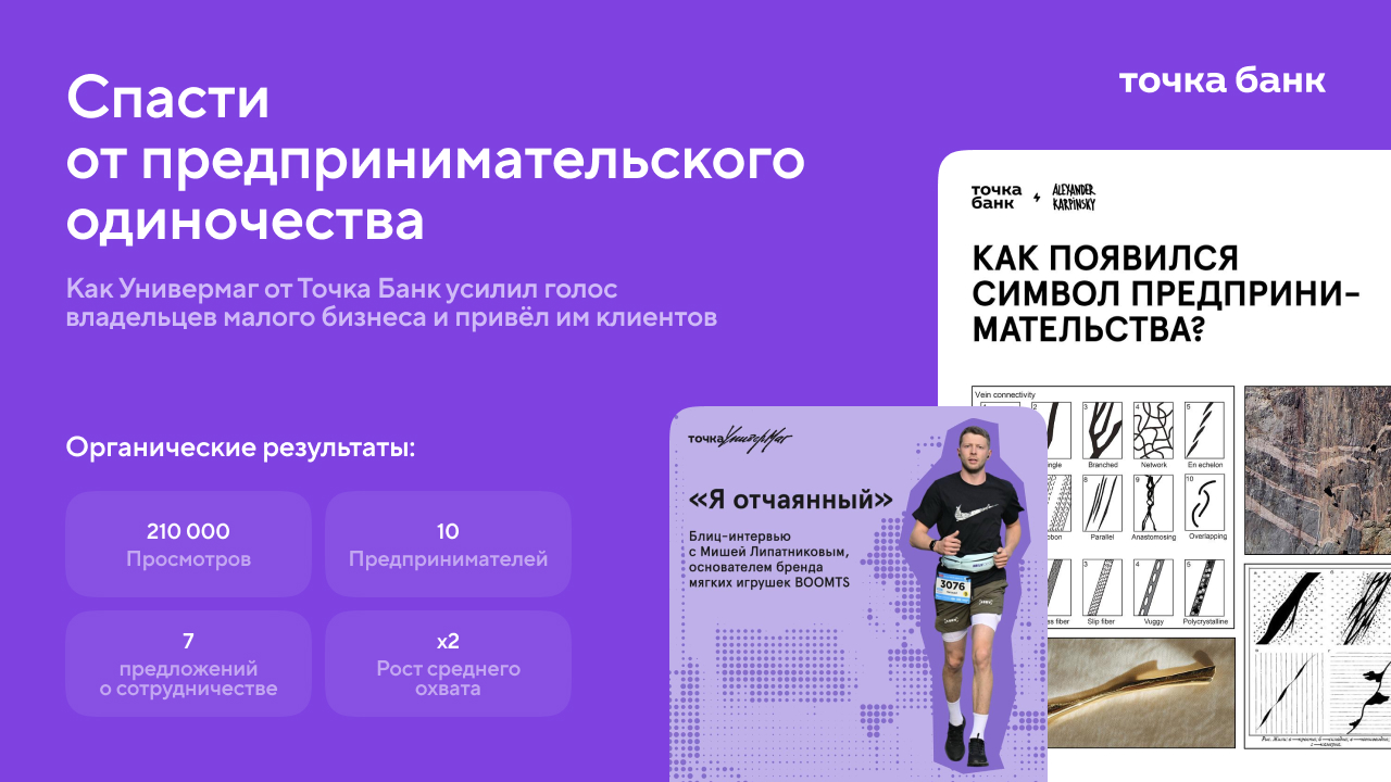 Спасти от предпринимательского одиночества: как Универмаг от Точка Банк помог услышать голоса владельцев бизнеса и обеспечил их успешными кейсами